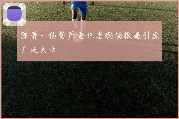 陈晋一伤势严重记者现场报道引发广泛关注